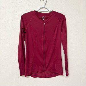 BloqUV Red Full Zip Jacket Nylon UPF Womens Size S Long Sleeve Beach